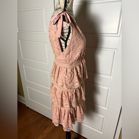 Bardot Revolve Roxie Lace Dress Dusty Pink - Picture 8 of 8